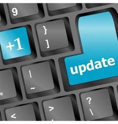 Upgrade computer key on black keyboard vector image