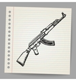 Assault rifle ak47 Doodle style vector image