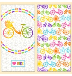 Invitation card with bike in the chain wreath Invitation card with bike in the chain wreath vector image