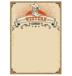 American western background with boots and cowboy vector image