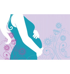 Pregnant woman in flowers vector image