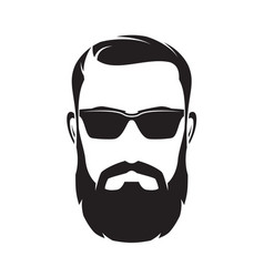 Bearded men face hipster character vector image