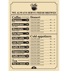 Dessert price vector image