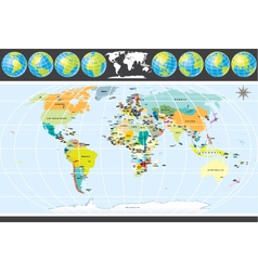 Detailed political world map with all countries vector image
