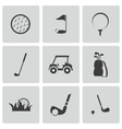 Black golf icons set vector image