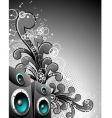 Speaker box with floral elements vector image