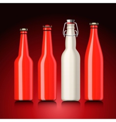 Beer bottle set with no label vector image