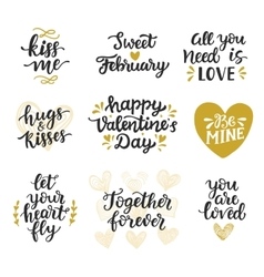 Love hand drawn quotes collection Love hand drawn quotes collection vector image