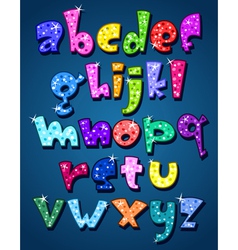 Lower case sparkling alphabet vector image