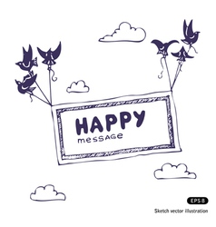Banner with the birds in the sky vector image