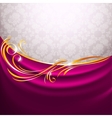 Pink fabric curtain gold vignette vector image