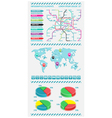 Infographics elements with world map vector image