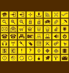 Yellow web icons vector image