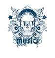 Skull with headphones vector image