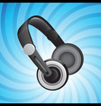 Headphones on blue vector image