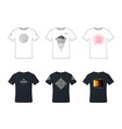 Unisex pattern t-shirts set white and black male Unisex pattern t-shirts set white and black male vector image