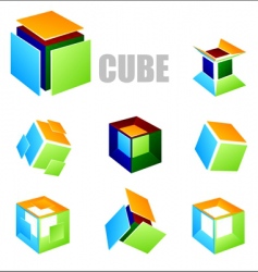 Cube elements vector image
