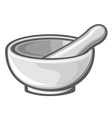White porcelain mortar and pestle vector image