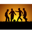 Four boys playing football vector image