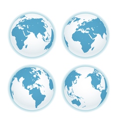 Earth map scheme isolated on white collection vector image