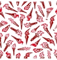 Flaming torchs icons seamless pattern vector image