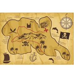 Map of treasure island vector image