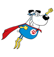 White Super Hero Dog Flying vector image