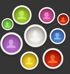Abstract scheme of social network vector image