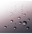Water drops on a gray background round raindrops vector image