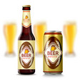 Beer Bottle And Can vector image