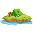 Camping on an island vector image