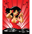 Woman DJ vector image