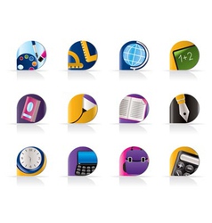 School and education icons vector image