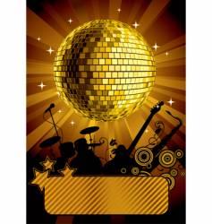 Gold disco ball vector image