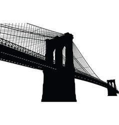 New York Brooklyn Bridge Black Silhouette vector image