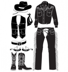 Cowboy clothes and elements vector image