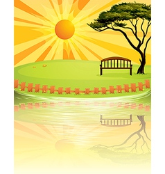 A sunset at the park vector image