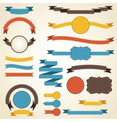 Set of retro ribbons and labels vector image