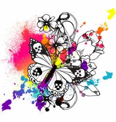 Butterfly tattoo graphic vector image