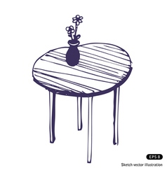 Beautiful table and vase vector image