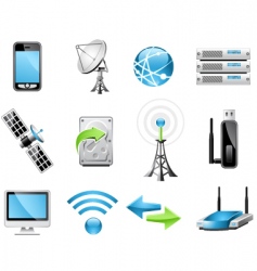 Wireless technology icons vector image