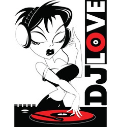 Woman DJ vector image