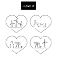 Design of line energy icons set vector image