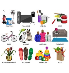 Colorful icons set for Department store vector image
