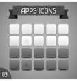 Collection of monochrome apps icons Set 3 vector image