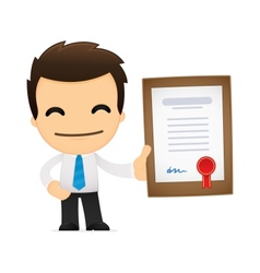 Funny cartoon office worker vector image