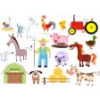 Farm set vector image