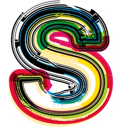 Colorful Grunge font LETTER S vector image