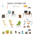 Modern Office Accessories Cartoon Set Modern Office Accessories Cartoon Set vector image