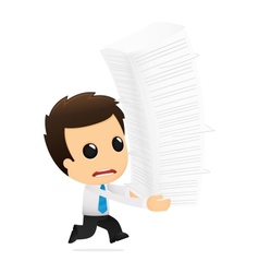 Funny cartoon office worker vector image